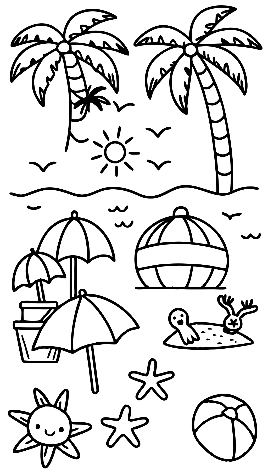 beach summer coloring pages